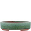 Ovaler grüner Bonsaitopf von Eime Yozan – 150 x 115 x 37 mm