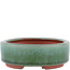 Oval green bonsai pot by Eime Yozan - 150 x 115 x 37 mm