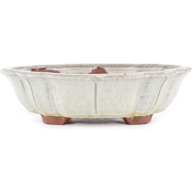 Pot à bonsaï Mokko blanc cassé par Eime Yozan - 170 x 145 x 45 mm