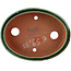 Pot à bonsaï ovale vert par Eime Yozan - 150 x 115 x 37 mm