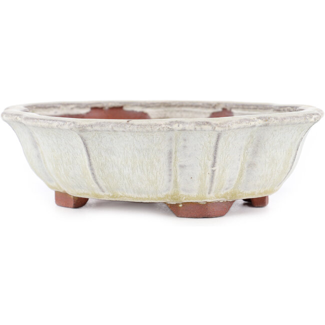 Mokko off-white bonsai pot by Eime Yozan - 170 x 145 x 45 mm