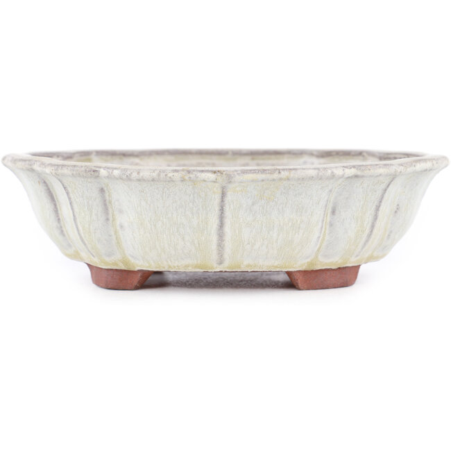 Pot à bonsaï Mokko blanc cassé par Eime Yozan - 170 x 145 x 45 mm