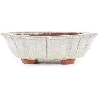 Eimei ( Yozan kiln) 145 mm  off-white bonsai pot by Eime Yozan, Tokoname, Japan