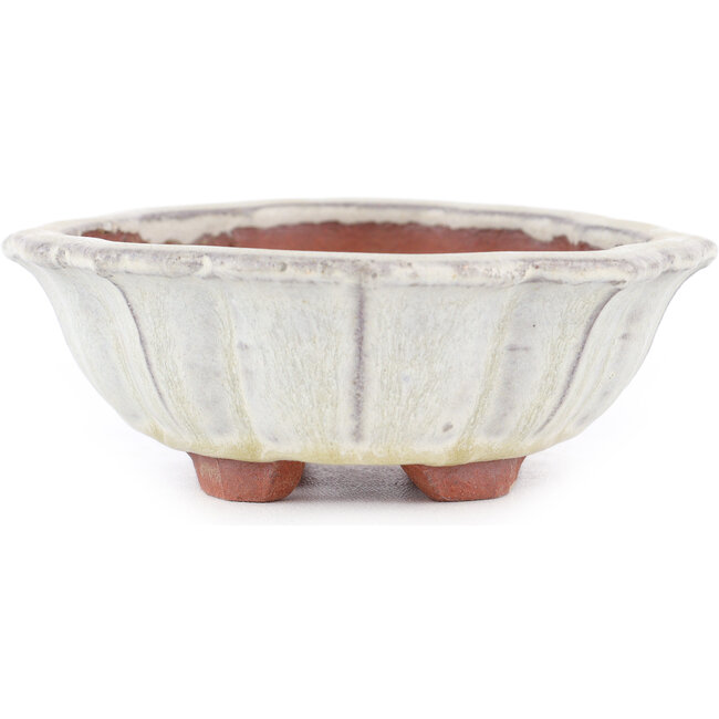 Pot à bonsaï Mokko blanc cassé par Eime Yozan - 145 x 125 x 40 mm