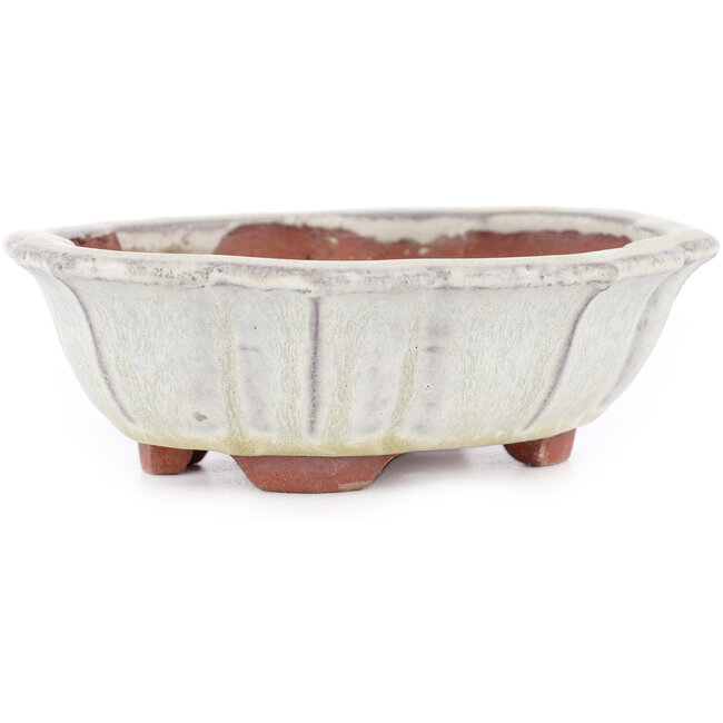 Pot à bonsaï Mokko blanc cassé par Eime Yozan - 145 x 125 x 40 mm