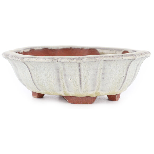 Pot à bonsaï Mokko blanc cassé par Eime Yozan - 145 x 125 x 40 mm