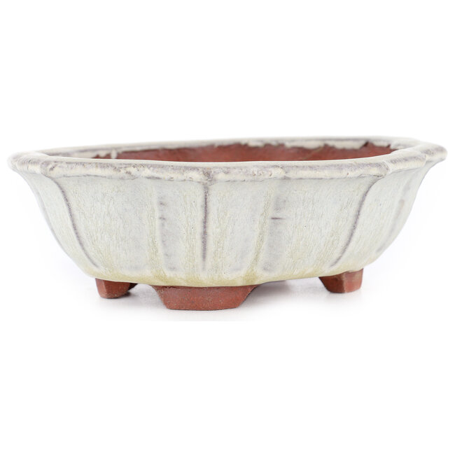 Pot à bonsaï Mokko blanc cassé par Eime Yozan - 145 x 125 x 40 mm