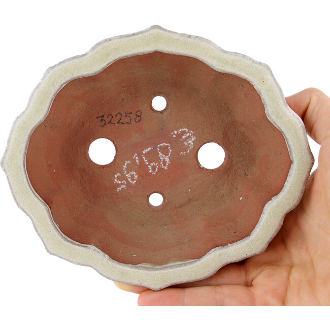 Mokko gebroken witte bonsaipot van Eime Yozan - 145 x 125 x 40 mm