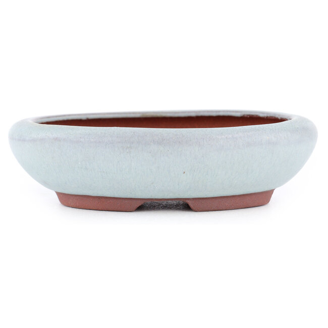 Vaso bonsai ovale bianco sporco di Eime Yozan - 115 x 95 x 30 mm