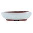 Oval off-white bonsai pot by Eime Yozan - 115 x 95 x 30 mm