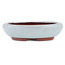 Oval blue bonsai pot by Eime Yozan - 115 x 95 x 30 mm