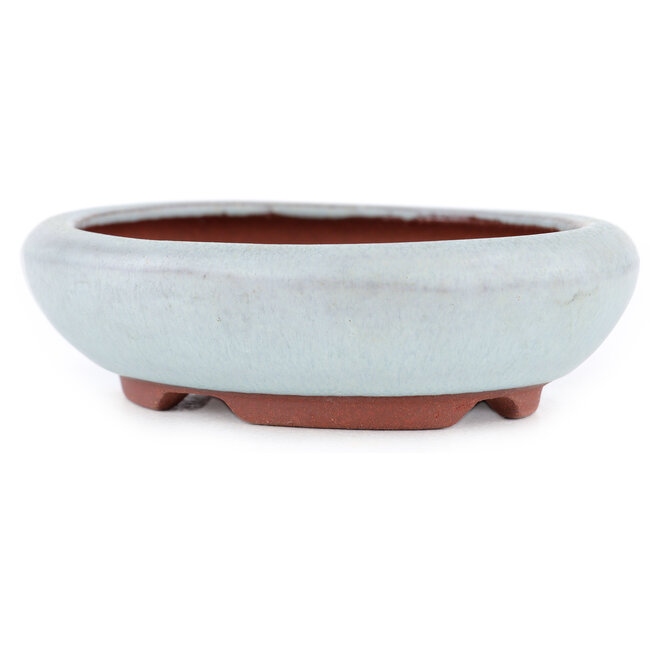 Pot à bonsaï ovale bleu par Eime Yozan - 115 x 95 x 30 mm