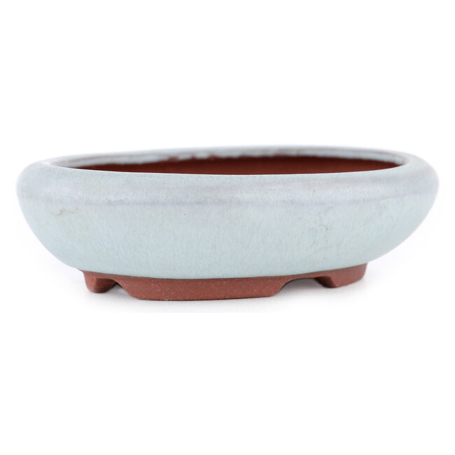 Ovale blauwe bonsaipot van Eime Yozan - 115 x 95 x 30 mm