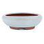 Oval blue bonsai pot by Eime Yozan - 115 x 95 x 30 mm