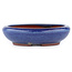 Oval blue bonsai pot by Eime Yozan - 115 x 100 x 30 mm