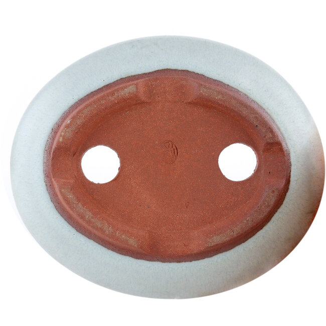 Pot à bonsaï ovale bleu par Eime Yozan - 115 x 95 x 30 mm