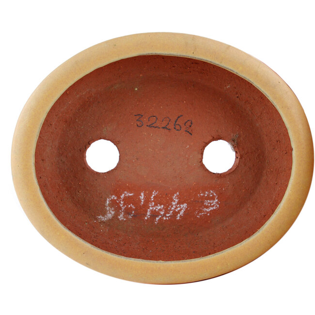 Vaso bonsai ovale ocra di Eime Yozan - 120 x 100 x 30 mm