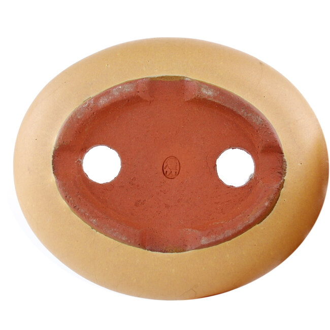 Maceta para bonsái ovalada ocre de Eime Yozan - 120 x 100 x 30 mm