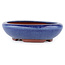 Oval blue bonsai pot by Eime Yozan - 115 x 100 x 30 mm