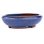 Oval blue bonsai pot by Eime Yozan - 115 x 100 x 30 mm