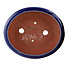 Pot à bonsaï ovale bleu par Eime Yozan - 115 x 100 x 30 mm
