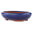 Pot à bonsaï ovale bleu par Eime Yozan - 145 x 115 x 35 mm