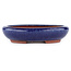 Oval blue bonsai pot by Eime Yozan - 145 x 115 x 35 mm