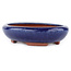 Oval blue bonsai pot by Eime Yozan - 145 x 115 x 35 mm