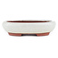 Pot à bonsaï ovale blanc cassé par Eime Yozan - 145 x 115 x 35 mm