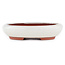 Oval off-white bonsai pot by Eime Yozan - 145 x 115 x 35 mm