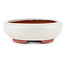 Pot à bonsaï ovale blanc cassé par Eime Yozan - 145 x 115 x 35 mm