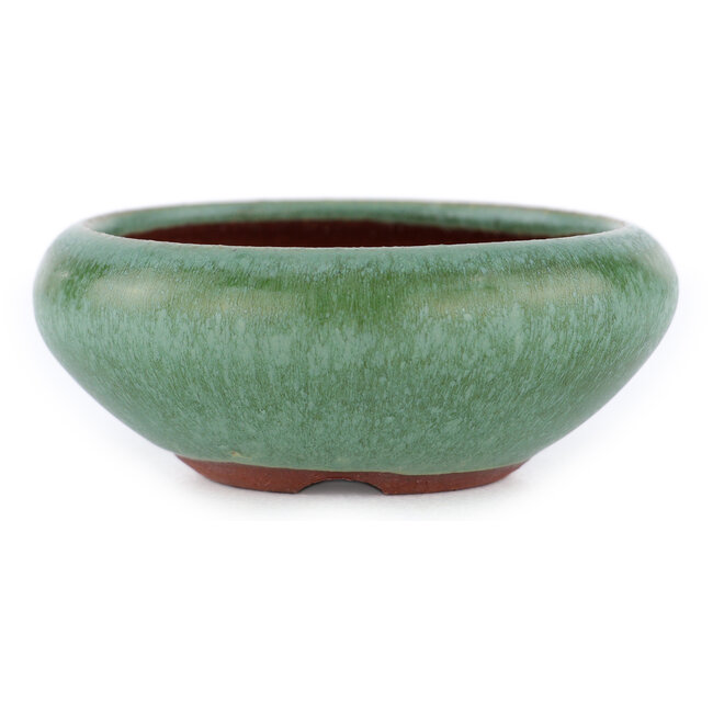 Pot à bonsaï rond vert par Eime Yozan - 85 x 85 x 35 mm
