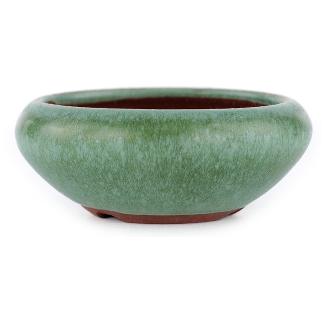 Vaso bonsai rotondo verde di Eime Yozan - 85 x 85 x 35 mm