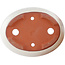Maceta para bonsái ovalada blanco roto de Eime Yozan - 145 x 115 x 35 mm