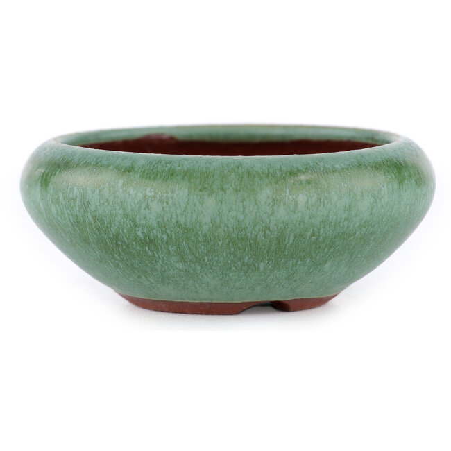 Vaso bonsai rotondo verde di Eime Yozan - 85 x 85 x 35 mm