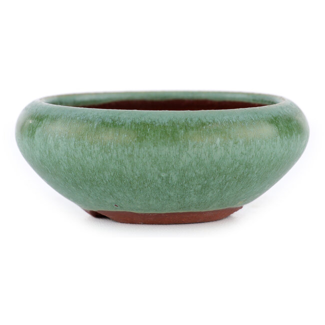 Vaso bonsai rotondo verde di Eime Yozan - 85 x 85 x 35 mm