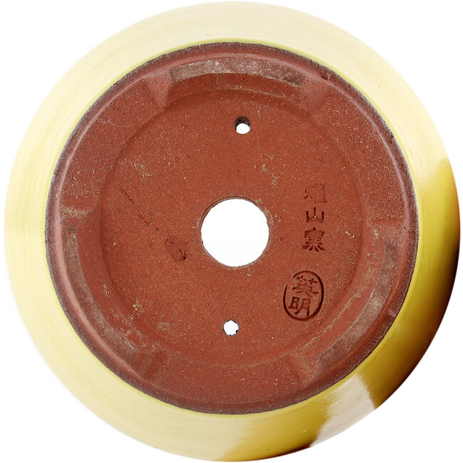 Maceta redonda para bonsái amarilla de Eime Yozan - 100 x 100 x 55 mm