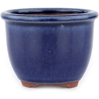 Eimei ( Yozan kiln) Blauwe bonsaipot van 90 mm van Eime Yozan, Tokoname, Japan