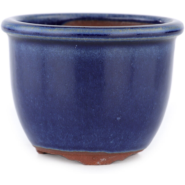Pot à bonsaï rond bleu par Eime Yozan - 90 x 90 x 65 mm