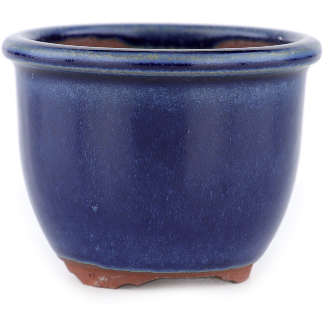Runder blauer Bonsaitopf von Eime Yozan – 90 x 90 x 65 mm
