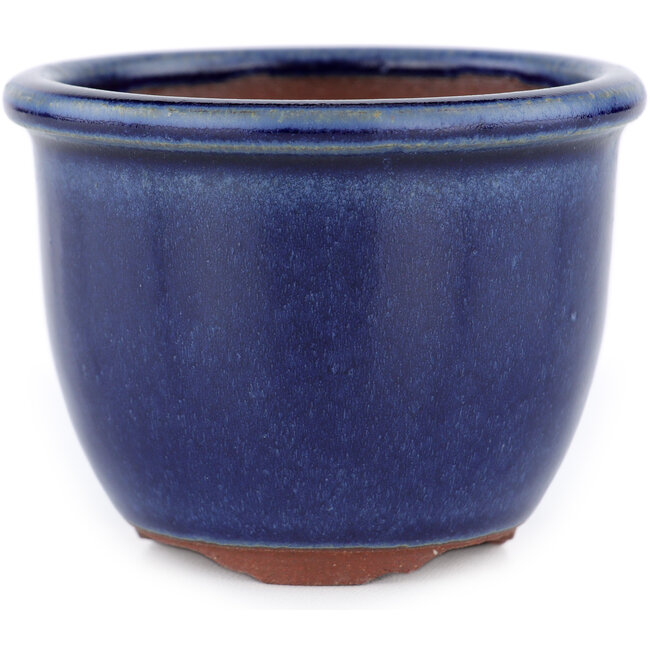 Vaso bonsai rotondo blu di Eime Yozan - 90 x 90 x 65 mm