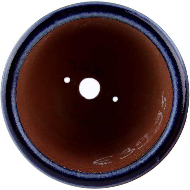 Pot à bonsaï rond bleu par Eime Yozan - 90 x 90 x 65 mm