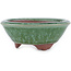 Round green bonsai pot by Eime Yozan - 100 x 100 x 35 mm