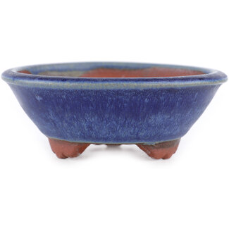  Eimei ( Yozan kiln) Blauwe bonsaipot van 100 mm van Eime Yozan, Tokoname, Japan
