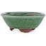Round green bonsai pot by Eime Yozan - 100 x 100 x 35 mm