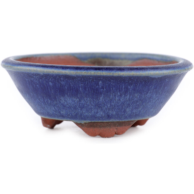 Pot à bonsaï rond bleu par Eime Yozan - 100 x 100 x 35 mm