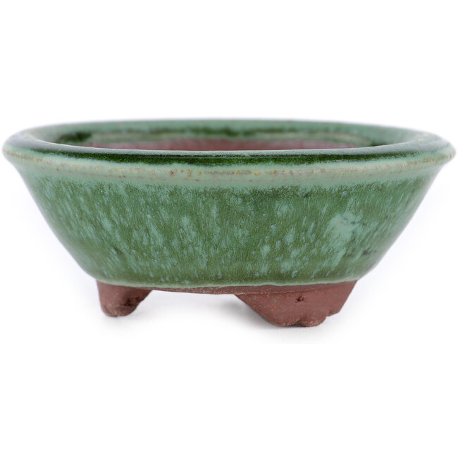 Maceta redonda para bonsái verde de Eime Yozan - 100 x 100 x 35 mm