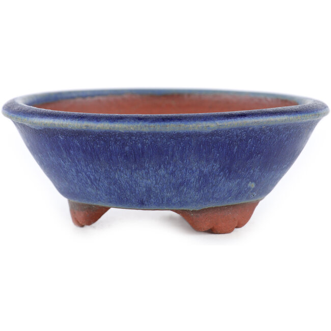 Runder blauer Bonsaitopf von Eime Yozan – 100 x 100 x 35 mm