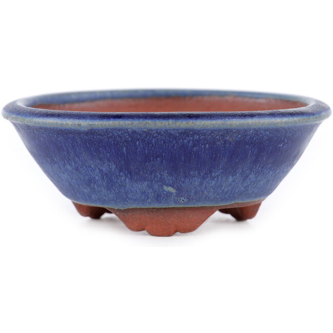 Vaso bonsai rotondo blu di Eime Yozan - 100 x 100 x 35 mm