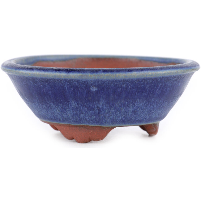 Pot à bonsaï rond bleu par Eime Yozan - 100 x 100 x 35 mm